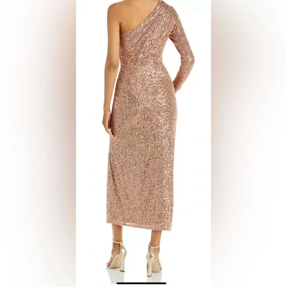 Sparkling Rose Gold Sequin Gown - Picture 3 of 5